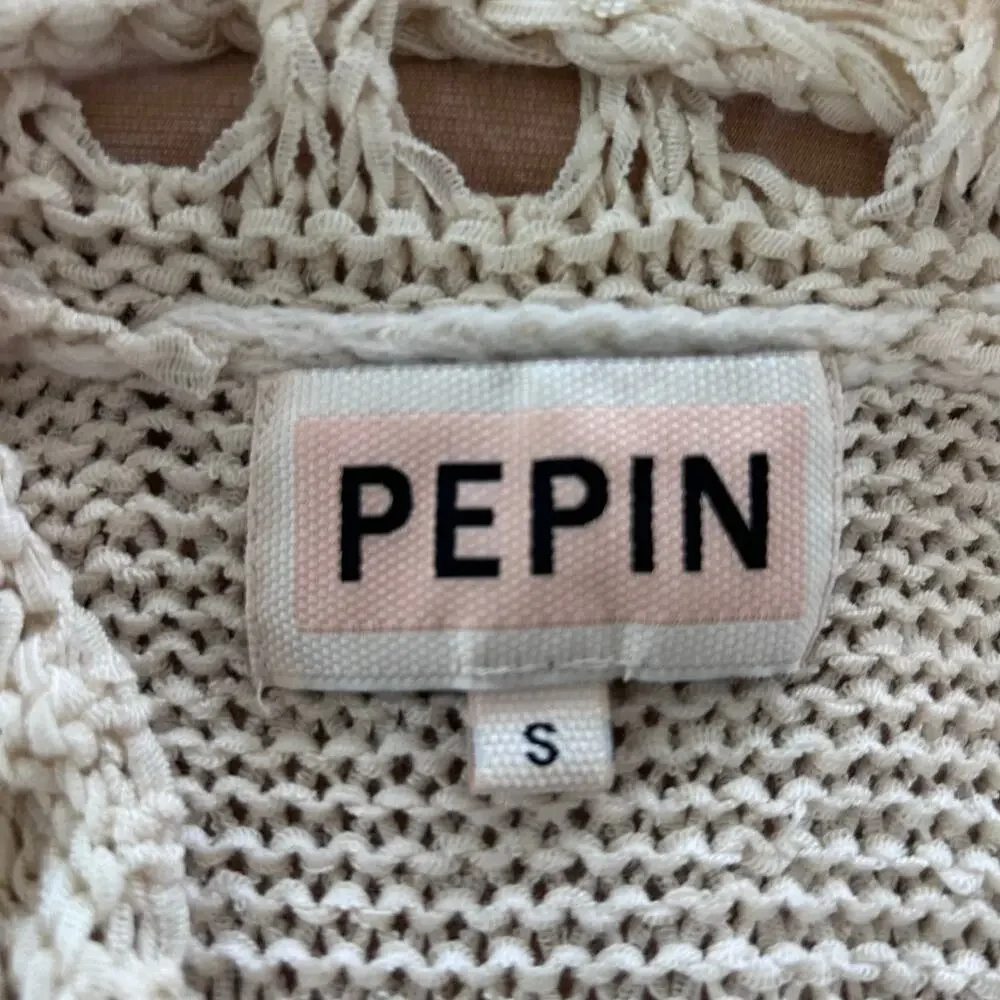 Anthropologie Pepin Crochet Fringe Knit Sweater Boho Cream Women S - Picture 5 of 8